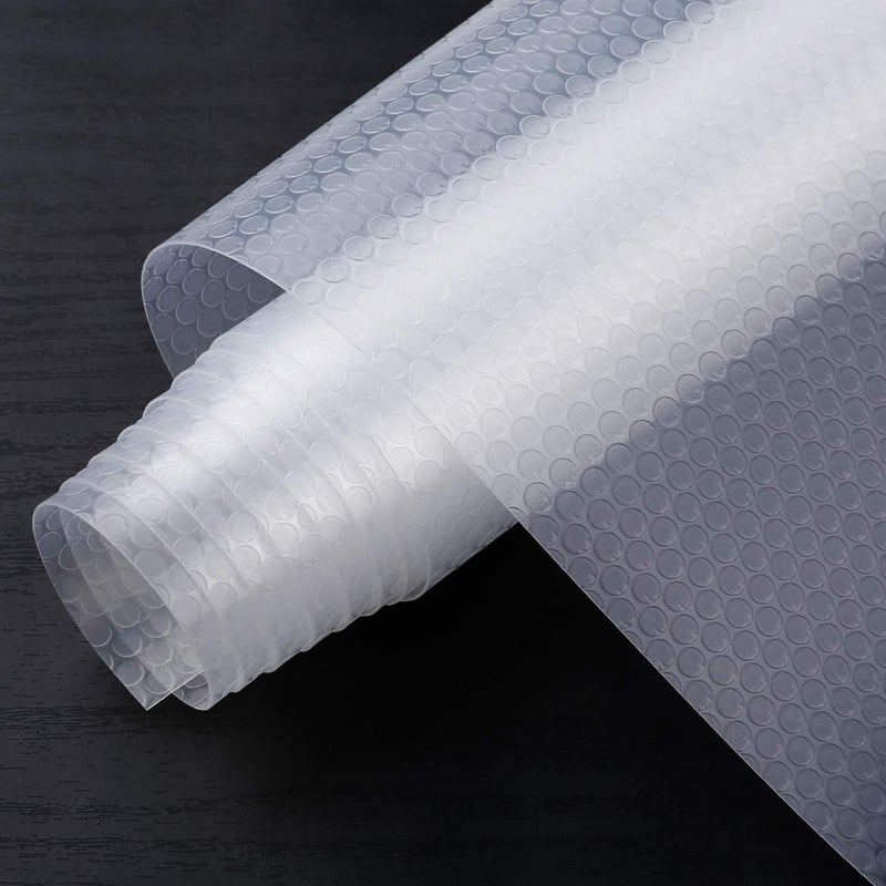 HooTown Shelf Liner Kitchen Cabinet Drawer Mats 23.6 Inch Wide x 19.6 Feet Long, Non Slip EVA Plastic Water Resistant Pad for Bathroom Drawers,Shoe Shelves, Under Sink, Clear - Image 1